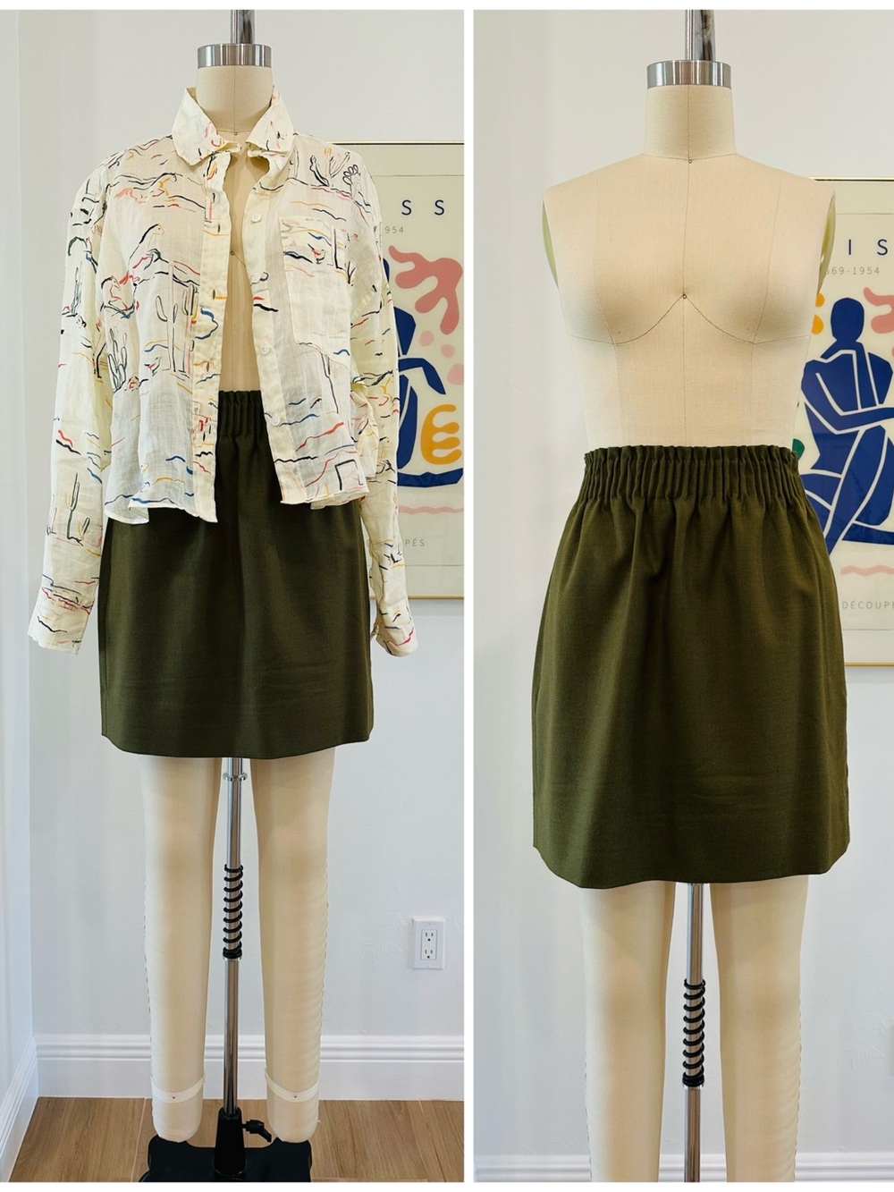 J. Crew Olive Green Elastic-Waist Mini Skirt